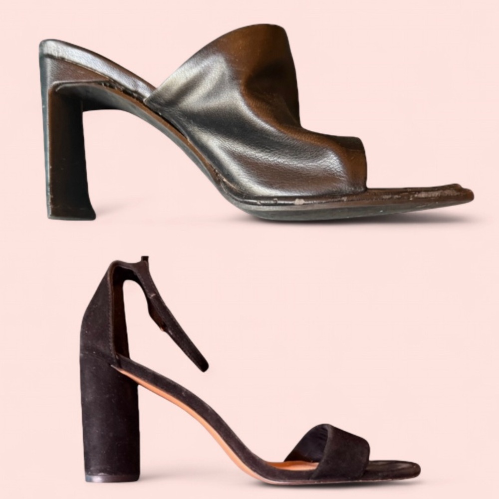 2 pairs! heel sandals